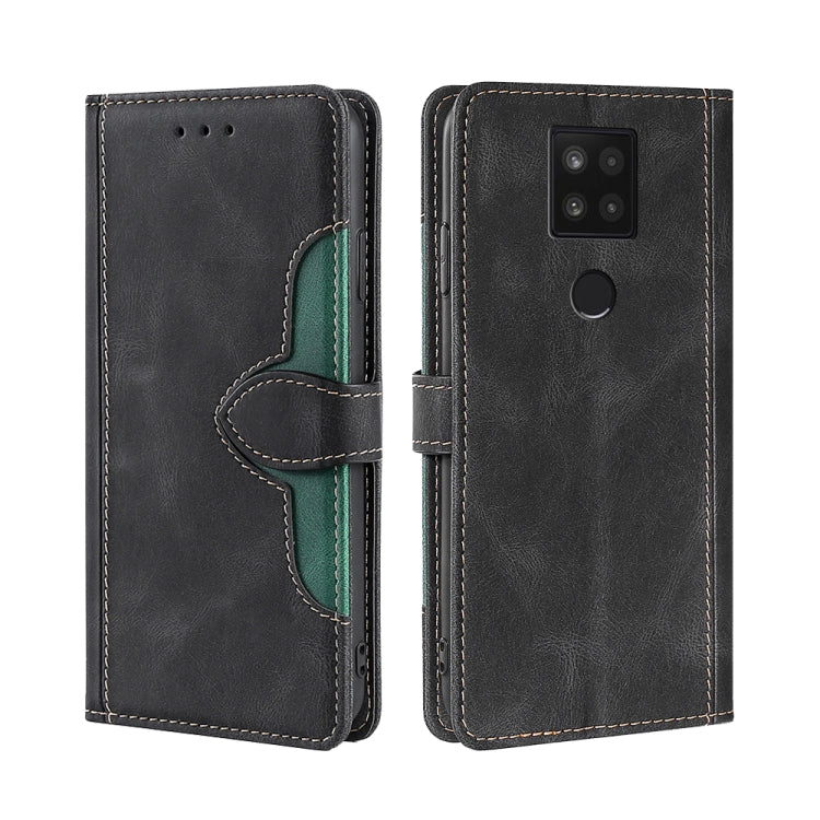 For Sharp Aquos Sense 4 Plus Skin Feel Straw Hat Magnetic Buckle Leather Phone Case