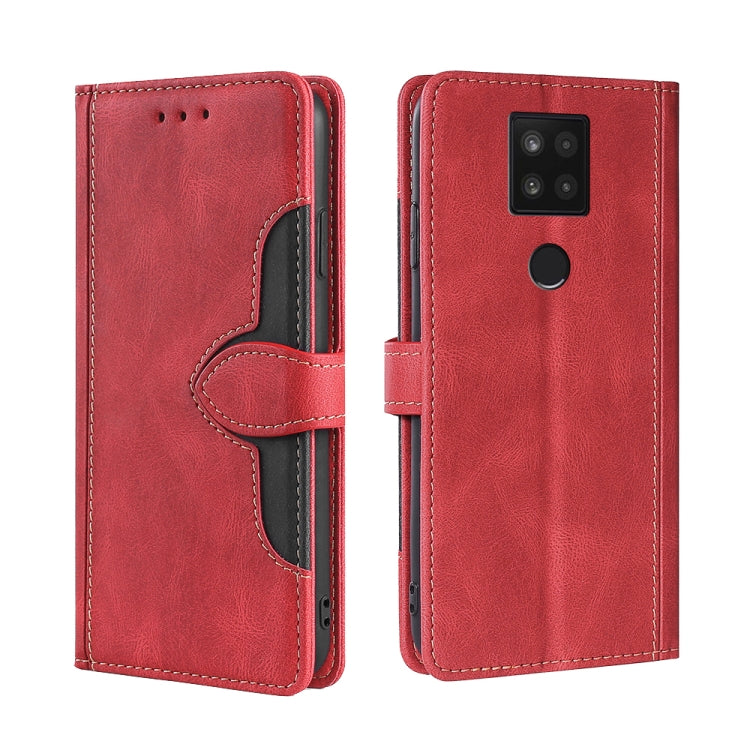 For Sharp Aquos Sense 4 Plus Skin Feel Straw Hat Magnetic Buckle Leather Phone Case
