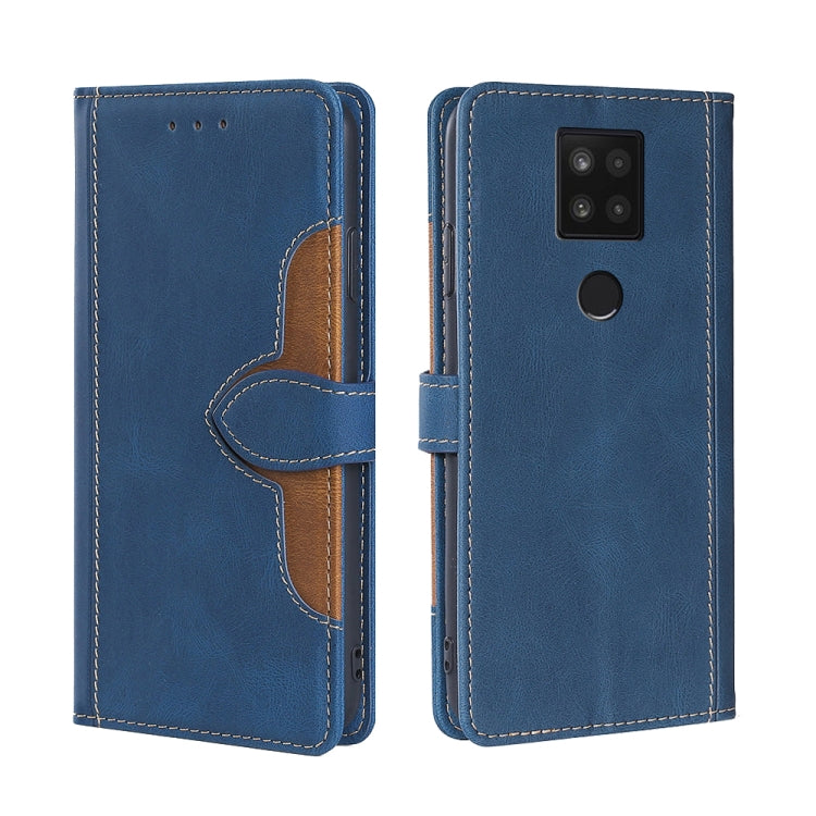 For Sharp Aquos Sense 4 Plus Skin Feel Straw Hat Magnetic Buckle Leather Phone Case