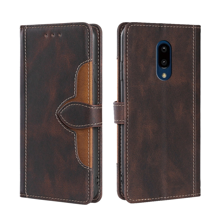 For Sharp Aquos Zero 2 SHV47 SH-01M Skin Feel Straw Hat Magnetic Buckle Leather Phone Case
