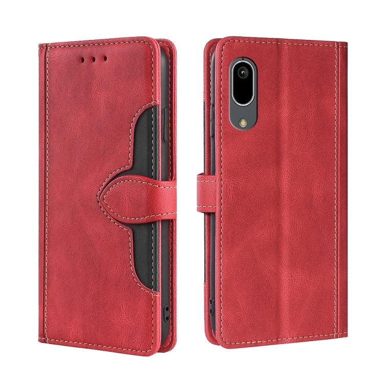 For Sharp Aquos Sense 3 Basic/Sense 3 Lite Skin Feel Straw Hat Magnetic Buckle Leather Phone Case