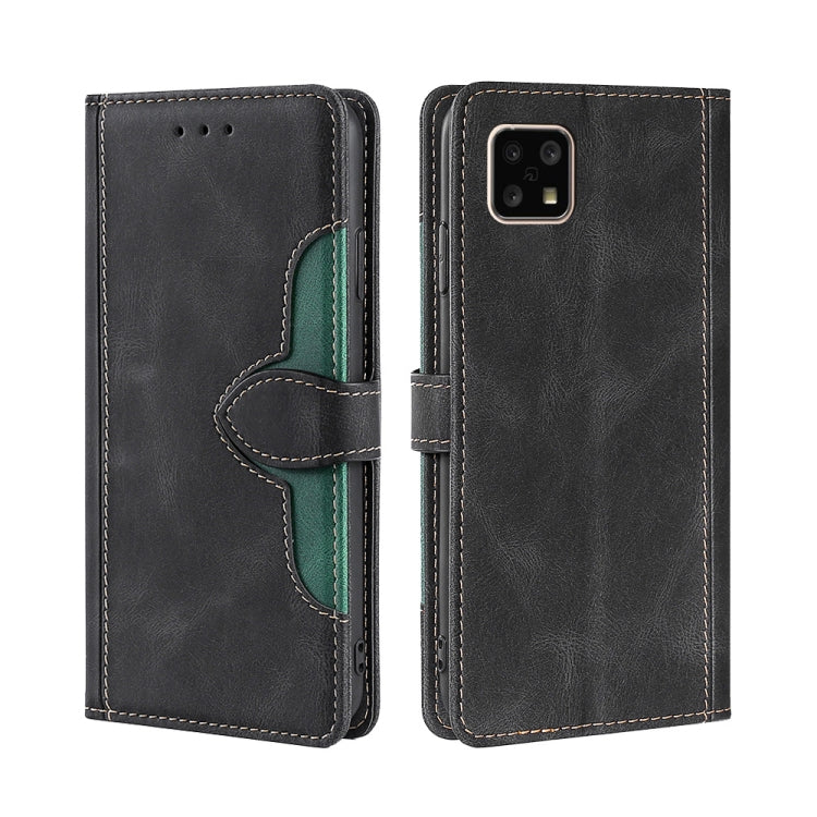 For Sharp Aquos Sense 4 4G/5G Skin Feel Straw Hat Magnetic Buckle Leather Phone Case