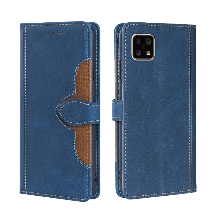 For Sharp Aquos Sense 4 4G/5G Skin Feel Straw Hat Magnetic Buckle Leather Phone Case