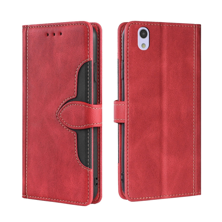 For Sharp Aquos Sense SH-01K SHV40 SH-M05 Skin Feel Straw Hat Magnetic Buckle Leather Phone Case