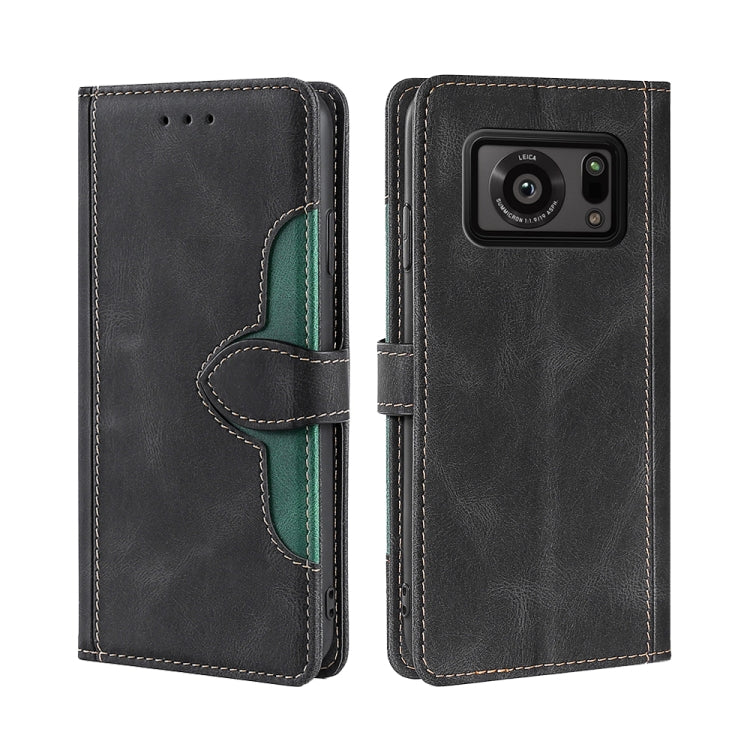 For Sharp Aquos R6 Skin Feel Straw Hat Magnetic Buckle Leather Phone Case
