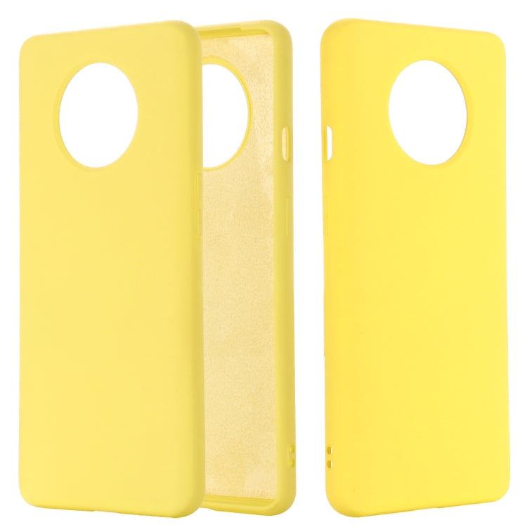 For OnePlus 7T Solid Color Liquid Silicone Shockproof Full Coverage Protective Case