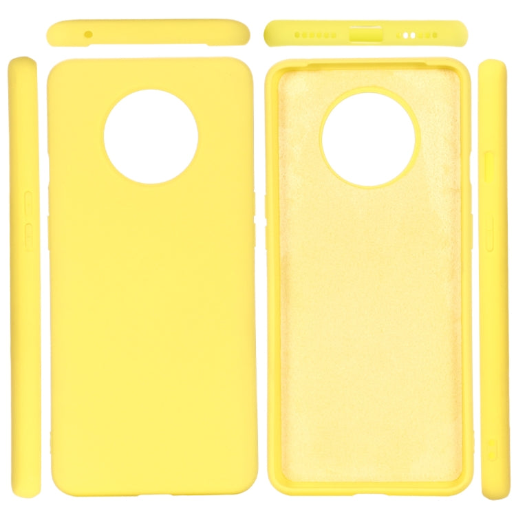 For OnePlus 7T Solid Color Liquid Silicone Shockproof Full Coverage Protective Case