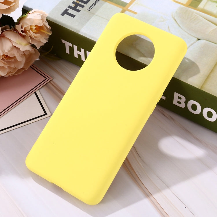 For OnePlus 7T Solid Color Liquid Silicone Shockproof Full Coverage Protective Case