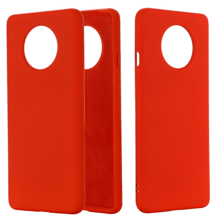 For OnePlus 7T Solid Color Liquid Silicone Shockproof Full Coverage Protective Case