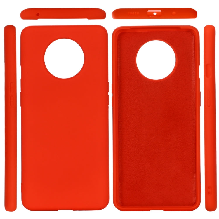 For OnePlus 7T Solid Color Liquid Silicone Shockproof Full Coverage Protective Case