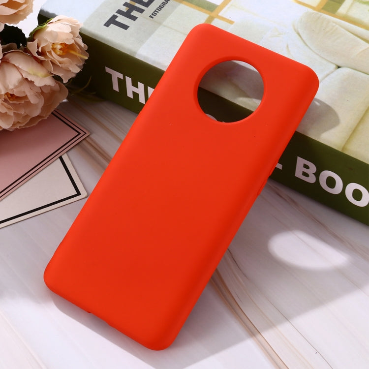 For OnePlus 7T Solid Color Liquid Silicone Shockproof Full Coverage Protective Case