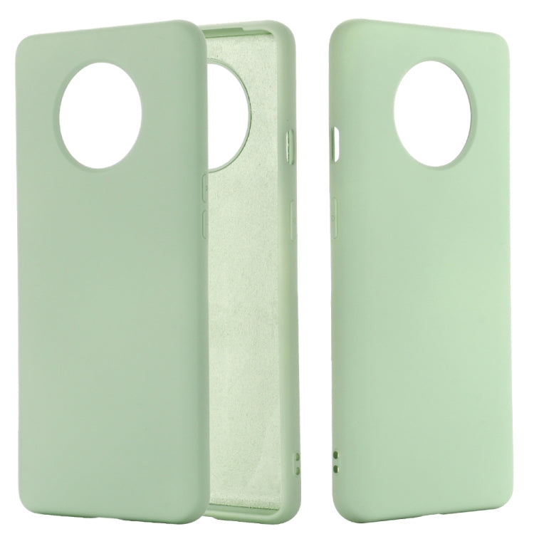 For OnePlus 7T Solid Color Liquid Silicone Shockproof Full Coverage Protective Case
