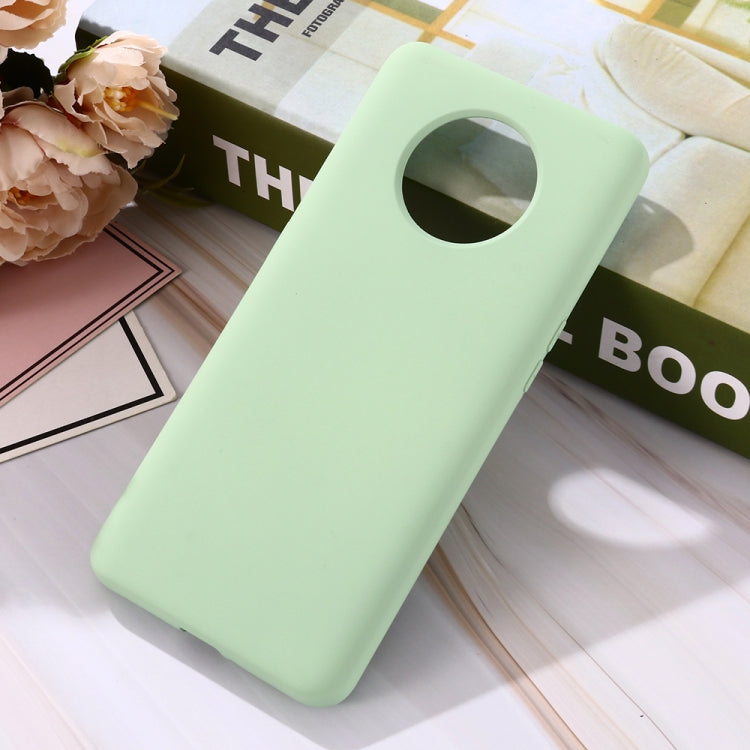 For OnePlus 7T Solid Color Liquid Silicone Shockproof Full Coverage Protective Case