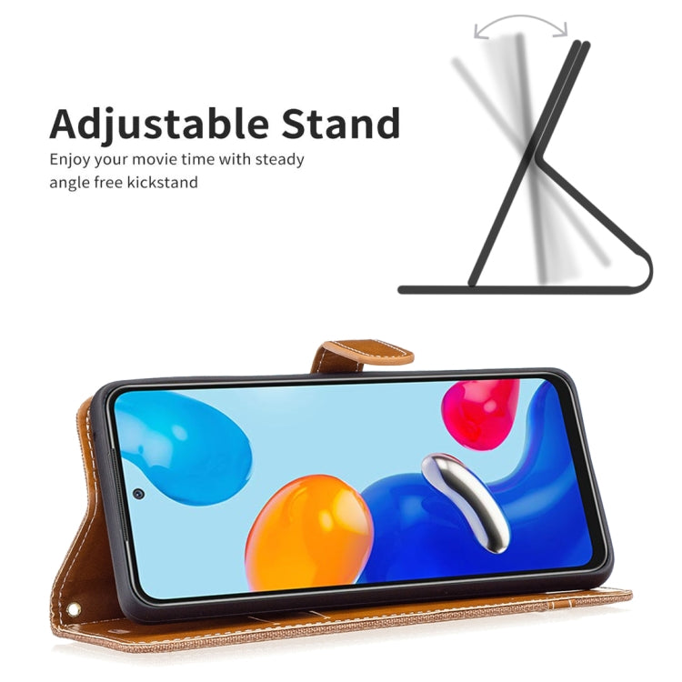 For Xiaomi Redmi Note 11 Global Color Matching Denim Texture Leather Phone Case