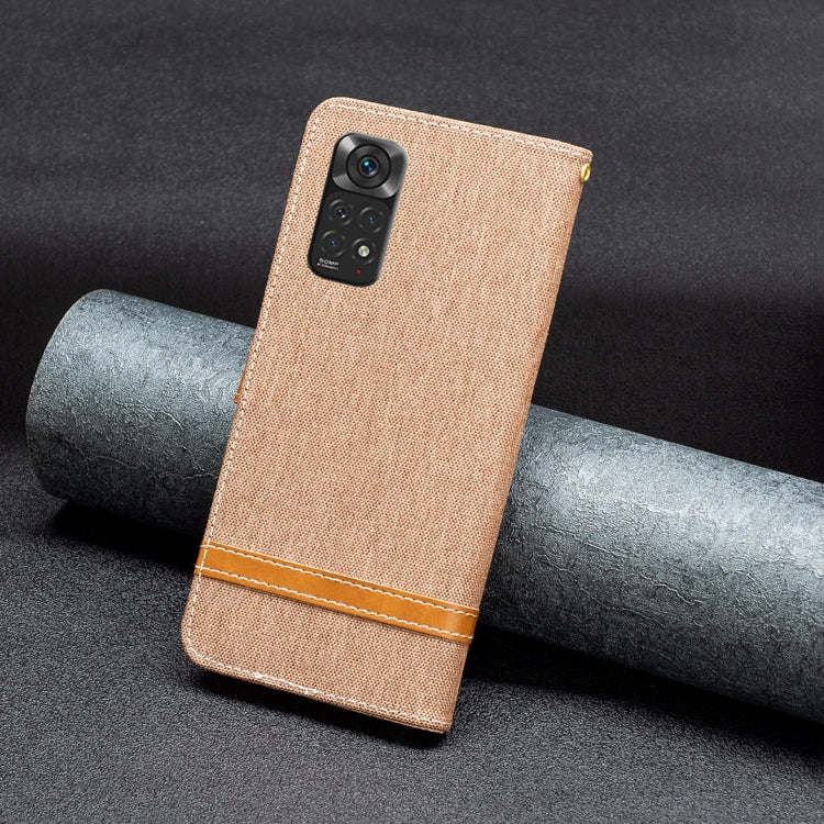 For Xiaomi Redmi Note 11 Global Color Matching Denim Texture Leather Phone Case