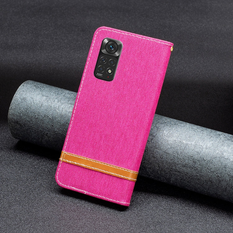 For Xiaomi Redmi Note 11 Global Color Matching Denim Texture Leather Phone Case