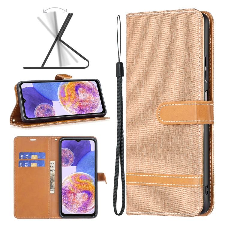 For Samsung Galaxy A23 5G Color Matching Denim Texture Leather Phone Case