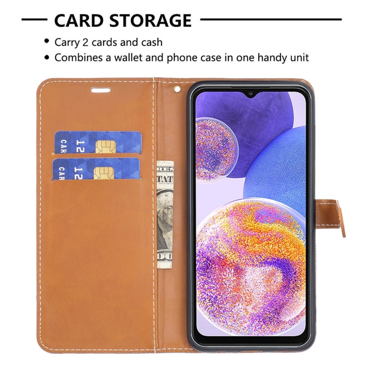 For Samsung Galaxy A23 5G Color Matching Denim Texture Leather Phone Case