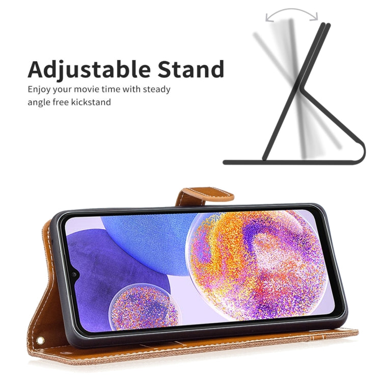 For Samsung Galaxy A23 5G Color Matching Denim Texture Leather Phone Case