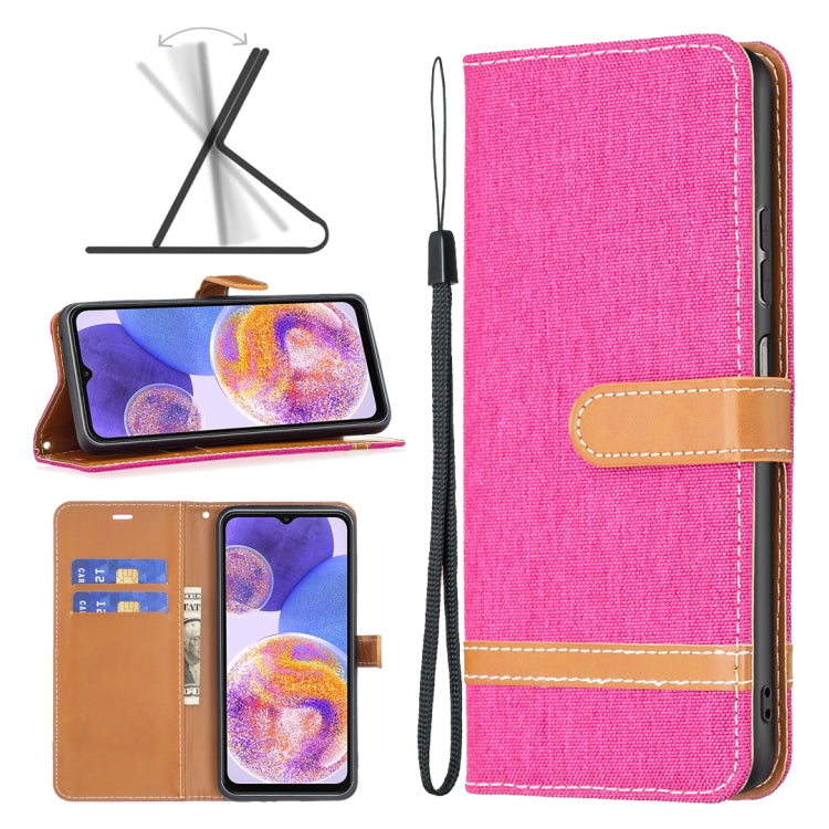 For Samsung Galaxy A23 5G Color Matching Denim Texture Leather Phone Case