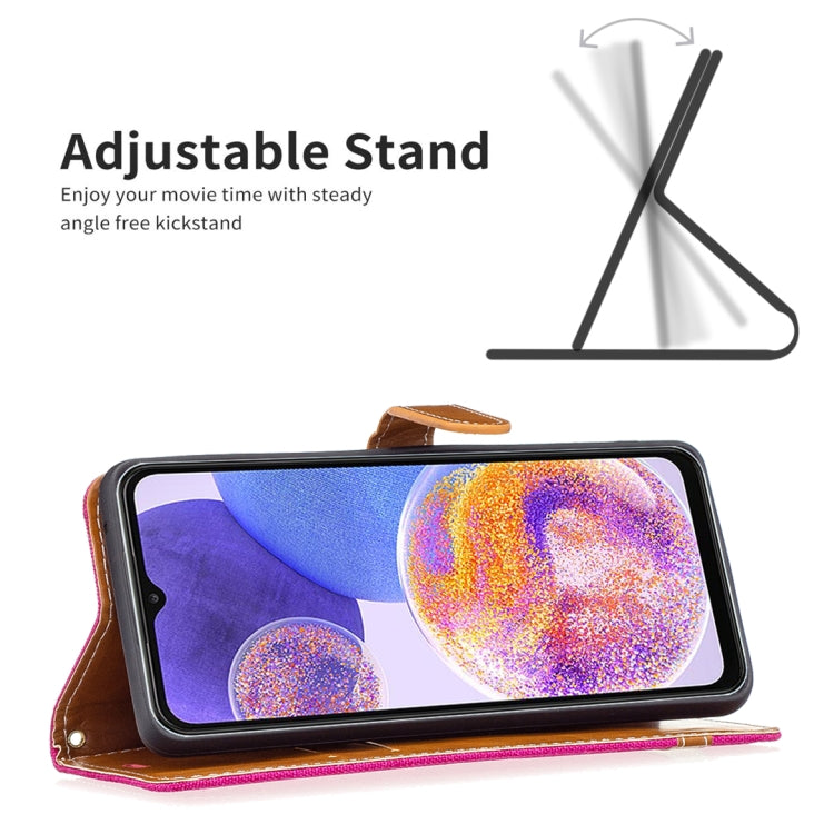 For Samsung Galaxy A23 5G Color Matching Denim Texture Leather Phone Case