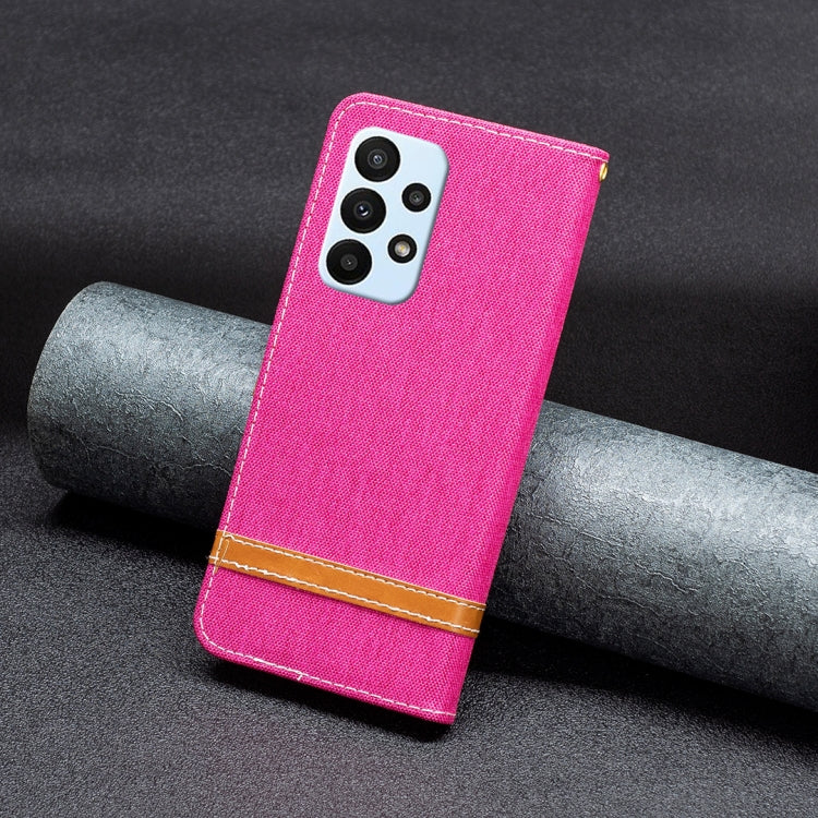For Samsung Galaxy A23 5G Color Matching Denim Texture Leather Phone Case