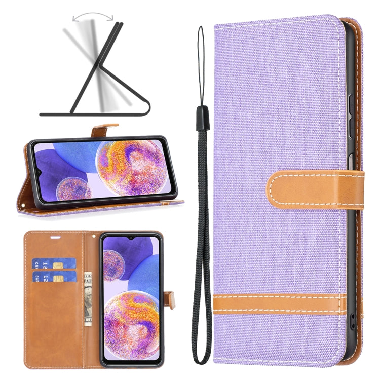 For Samsung Galaxy A23 5G Color Matching Denim Texture Leather Phone Case