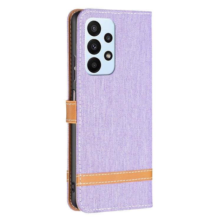 For Samsung Galaxy A23 5G Color Matching Denim Texture Leather Phone Case