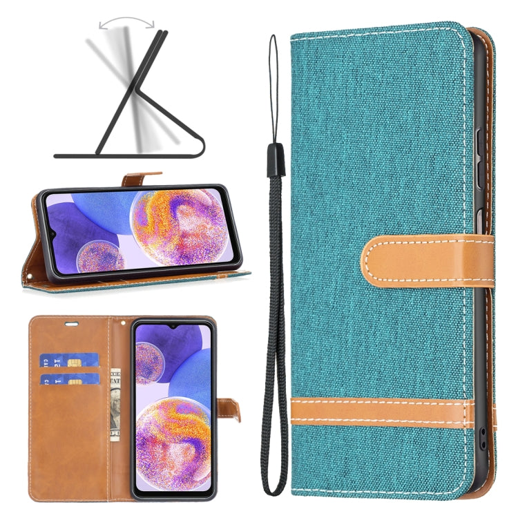 For Samsung Galaxy A23 5G Color Matching Denim Texture Leather Phone Case