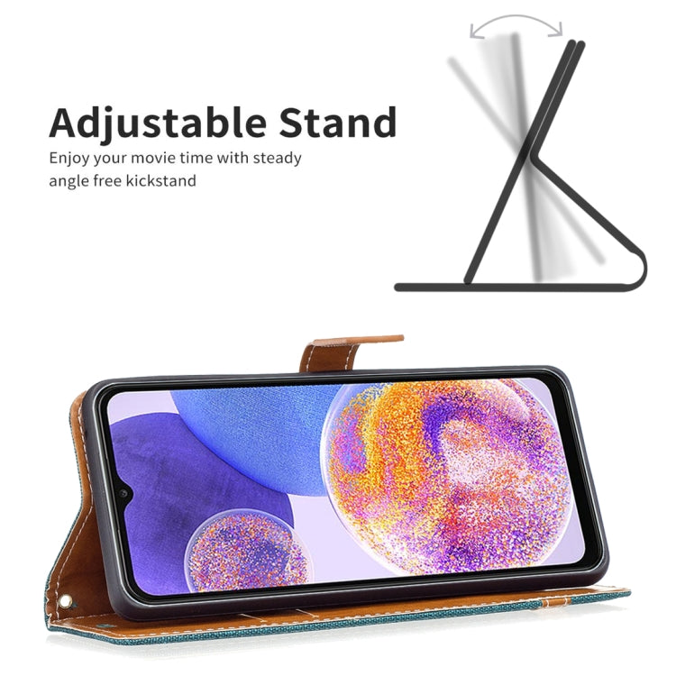 For Samsung Galaxy A23 5G Color Matching Denim Texture Leather Phone Case