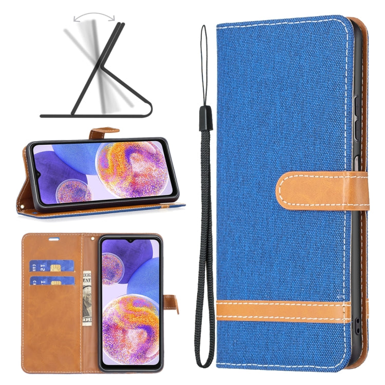 For Samsung Galaxy A23 5G Color Matching Denim Texture Leather Phone Case