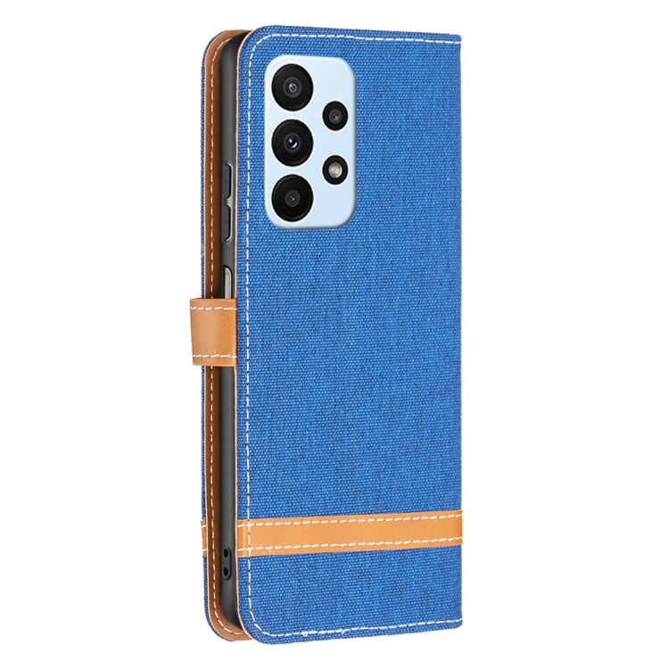 For Samsung Galaxy A23 5G Color Matching Denim Texture Leather Phone Case