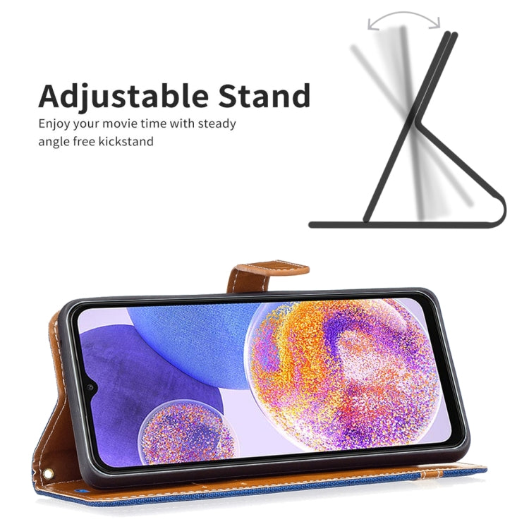 For Samsung Galaxy A23 5G Color Matching Denim Texture Leather Phone Case