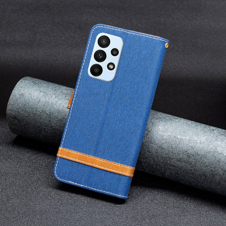 For Samsung Galaxy A23 5G Color Matching Denim Texture Leather Phone Case