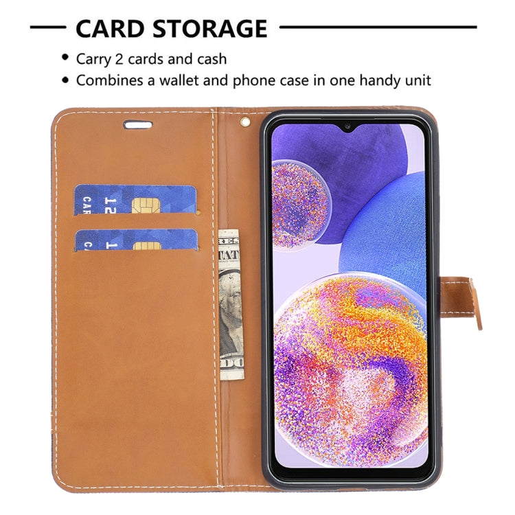 For Samsung Galaxy A23 5G Color Matching Denim Texture Leather Phone Case
