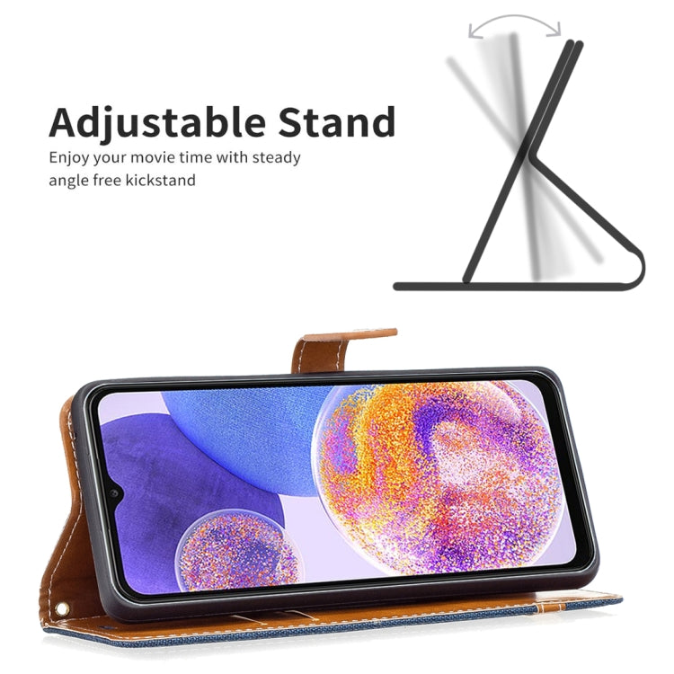 For Samsung Galaxy A23 5G Color Matching Denim Texture Leather Phone Case