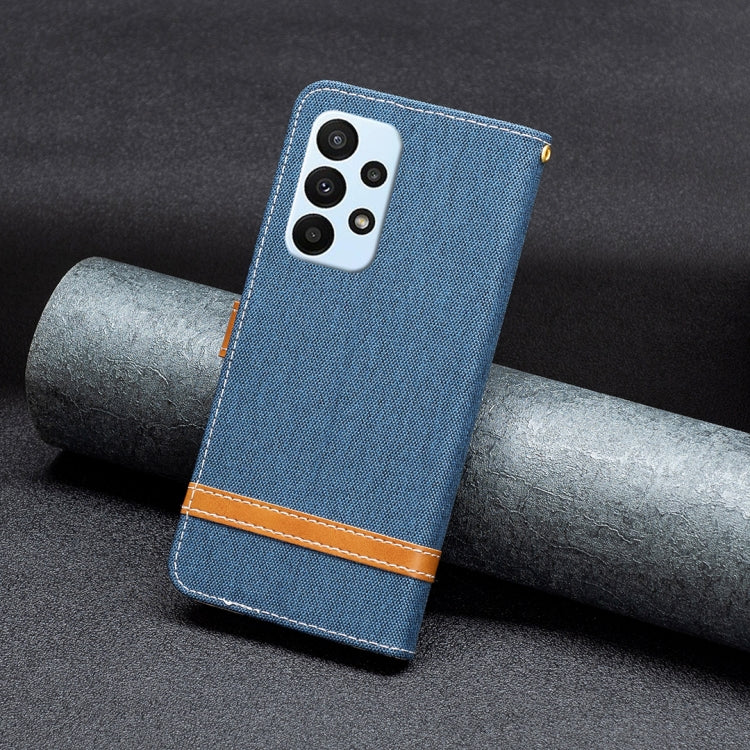 For Samsung Galaxy A23 5G Color Matching Denim Texture Leather Phone Case