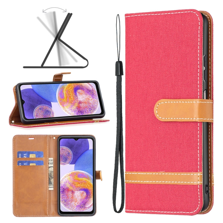 For Samsung Galaxy A23 5G Color Matching Denim Texture Leather Phone Case