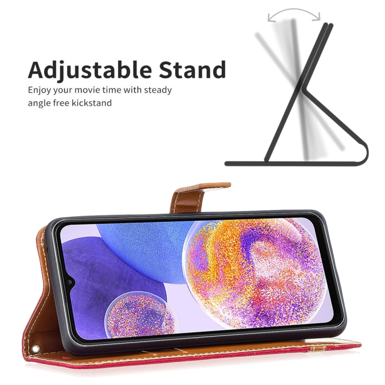 For Samsung Galaxy A23 5G Color Matching Denim Texture Leather Phone Case