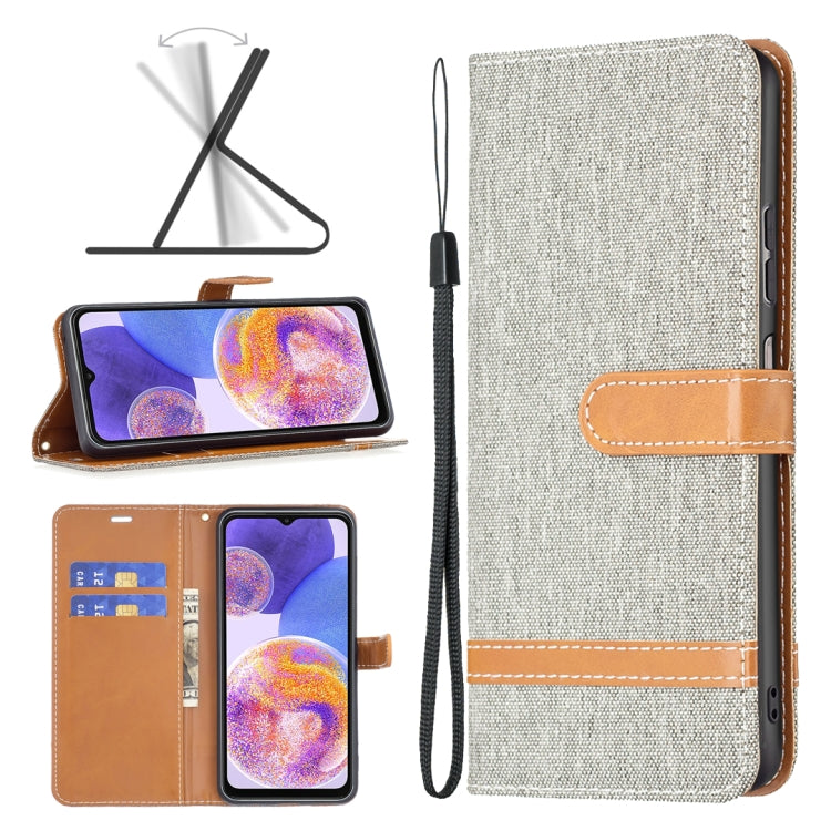 For Samsung Galaxy A23 5G Color Matching Denim Texture Leather Phone Case