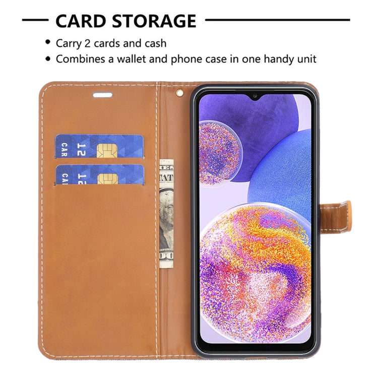 For Samsung Galaxy A23 5G Color Matching Denim Texture Leather Phone Case