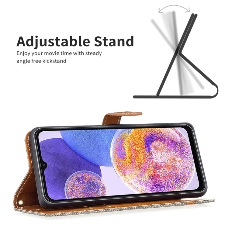 For Samsung Galaxy A23 5G Color Matching Denim Texture Leather Phone Case