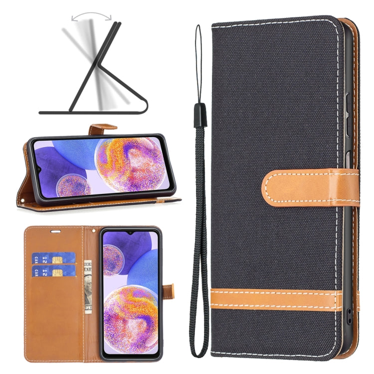 For Samsung Galaxy A23 5G Color Matching Denim Texture Leather Phone Case
