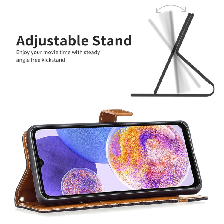 For Samsung Galaxy A23 5G Color Matching Denim Texture Leather Phone Case