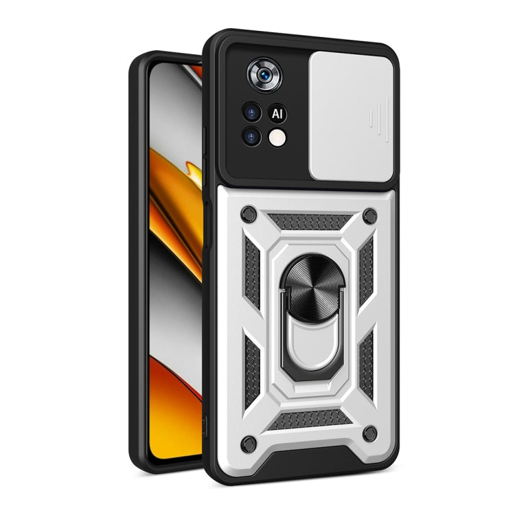 For Xiaomi Poco X4 Pro 5G Sliding Camera Cover TPU+PC Phone Case