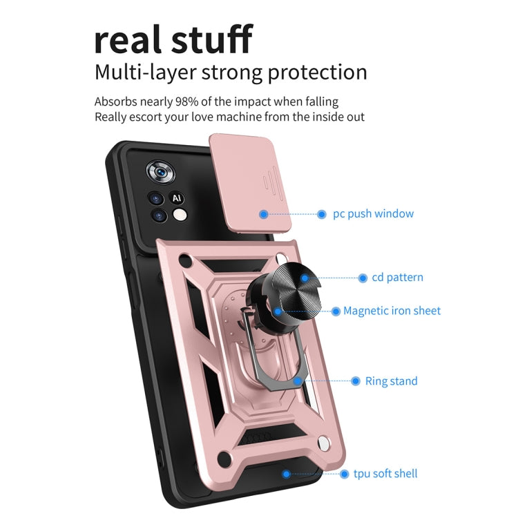 For Xiaomi Poco X4 Pro 5G Sliding Camera Cover TPU+PC Phone Case