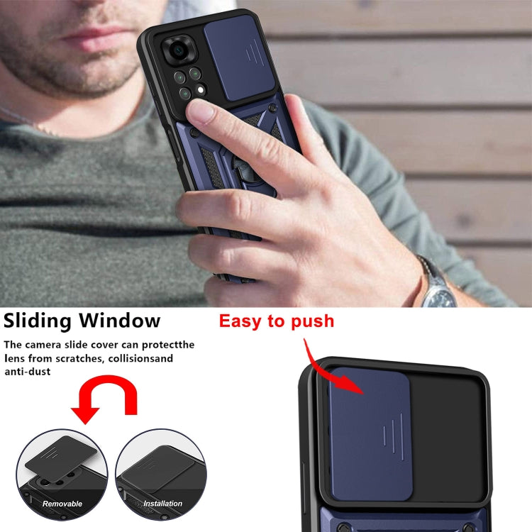 For Xiaomi Redmi Note 11S Sliding Camera Cover TPU+PC Phone Case
