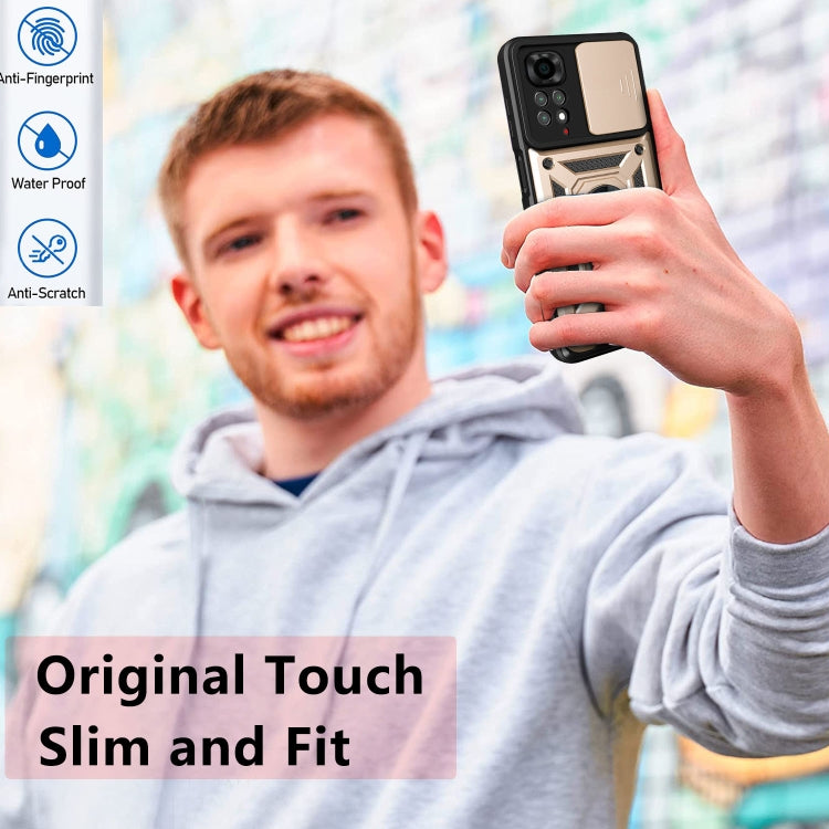 For Xiaomi Redmi Note 11S Sliding Camera Cover TPU+PC Phone Case