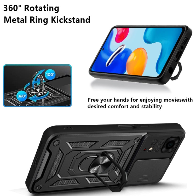 For Xiaomi Redmi Note 11S Sliding Camera Cover TPU+PC Phone Case