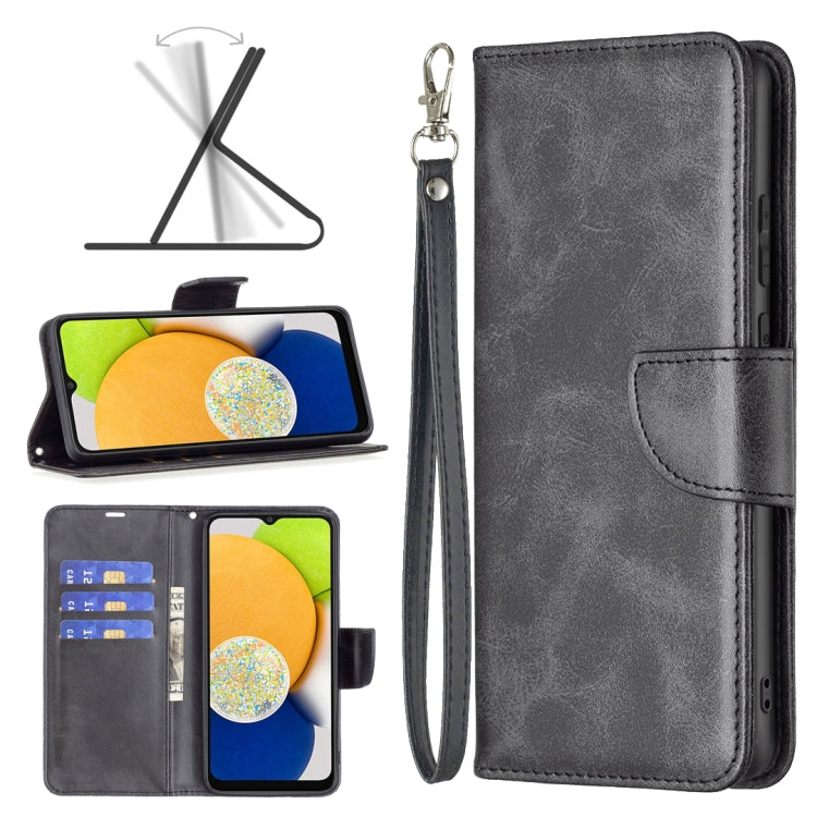 For Samsung Galaxy A03 166mm Lambskin Texture Pure Color Flip Leather Phone Case